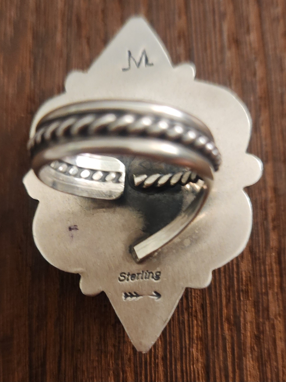 Sterling Silver White Buffalo Statement Ring - Signed By The Artist Adjustable - Picture 2 of 4